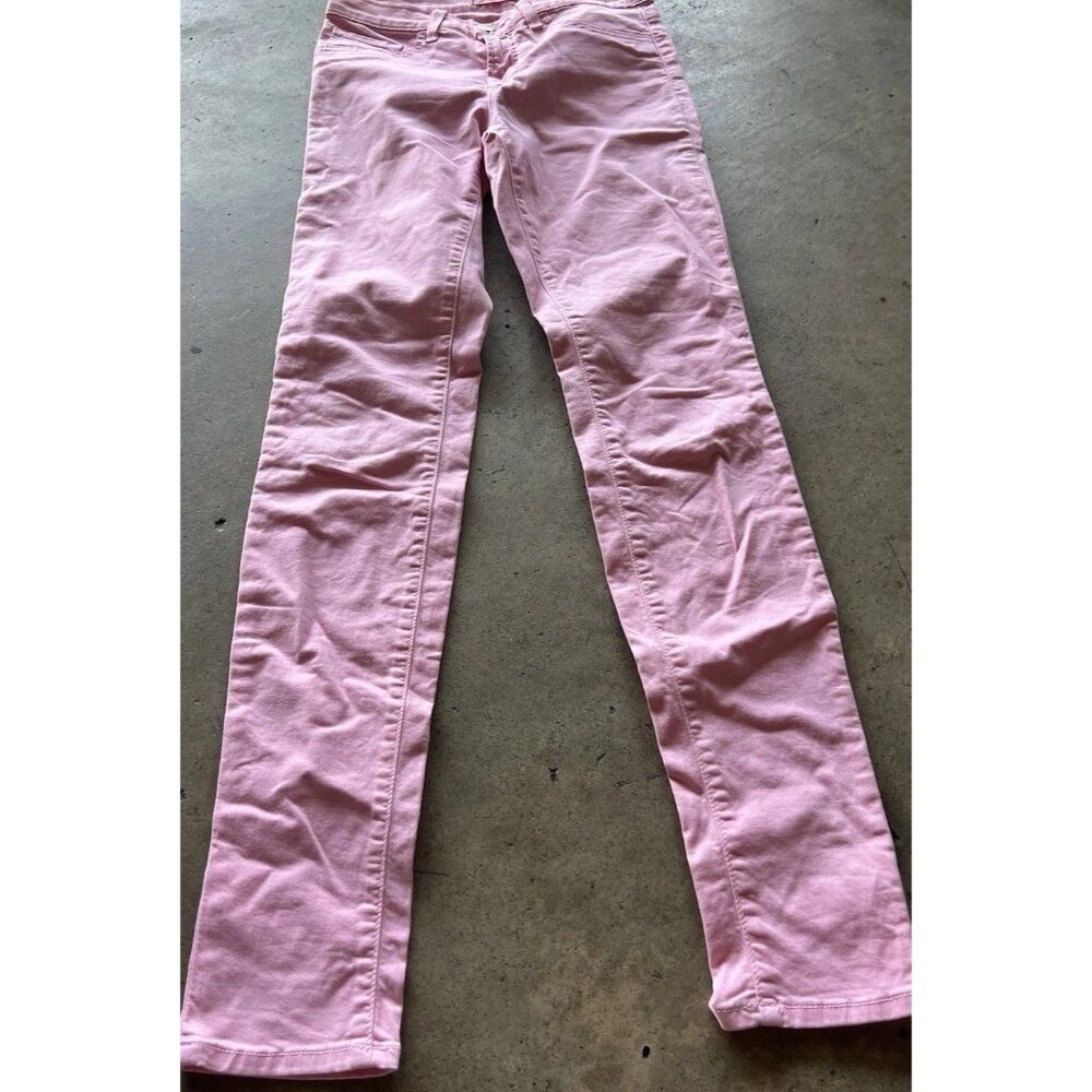 J Brand Skinny Leg Slipper Denim Jeans Women's Size 25 Pink Low Rise Medium Wash